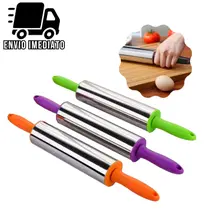 Rolo de Massa Macarrão Pão Pizza Giratório Inox Profissional para Cozinha