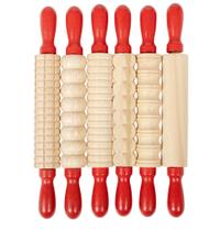 Rolo de Massa Mini READY 2 LEARN - Conjunto com 6 Peças em Madeira Texturizada