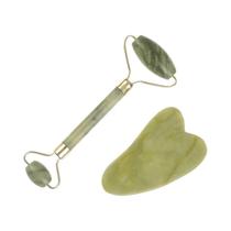 Rolo De Massagem Facial De Jade Natural, Ferramenta De Beleza Para Raspagem, Massajador De Olhos E - ibcccndc