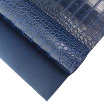 Rolo de material sintético brilhante com textura crocodilo 30 x 135 cm, azul-escuro