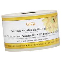 Rolo de musselina para depilação GiGi Natural 3,25 polegadas x 40 jardas Rolo de musselina para depilação GiGi Natural 3,25 polegadas x 40 jardas