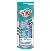 Rolo de pano azul multiuso com 50 panos flp4565 flashlimp