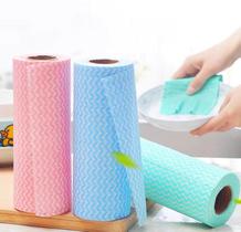 Rolo de Pano Coloridos Picotados Perfex 50und Multiuso Alta Absorção Reutilizado 24,5x30cm