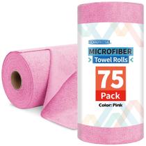 Rolo de Pano de Microfibra HOMERHYME, Pacote com 75 Toalhas de Microfibra Destacáveis, Panos de Oficina Reutilizáveis e Laváveis, Sem Fiapos para Limpeza de Carro, Casa, Cozinha, Garagem e Automotivo 29,2 cm x 29,2 cm Rosa Rolo de Pano de Microfibra HOMERHYME, Pacote com 75 Toalhas de Microfibra Destacáveis, Panos de Oficina Reutilizáveis e Laváveis, Sem Fiapos para Limpeza de Carro, Casa, Cozinha, Garagem e Automotivo 29,2 cm x 29,2 cm Rosa