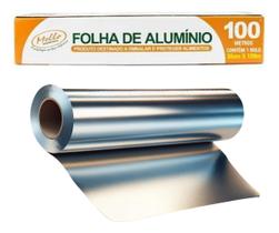 Rolo de Papel Alumínio 30Cm x100 Metros Folha de Alumínio - MELLO