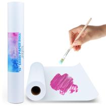 Rolo de papel artístico Joyooss 38 cm x 25 m, pacote com 2, branco