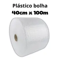 rolo de papel bolha transparente 40cm x100metros reforçado 25micras
