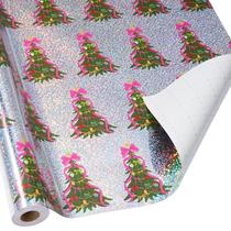 Rolo de papel de embrulho de Natal BIOBROWN 43 cm x 10 m holográfico Rolo de papel de embrulho de Natal BIOBROWN 43 cm x 10 m holográfico