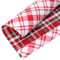 Rolo de papel de embrulho de Natal LaRibbons 43x10 m, xadrez vermelho Rolo de papel de embrulho de Natal LaRibbons 43x10 m, xadrez vermelho