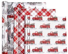 Rolo de papel de embrulho de Natal WRAPAHOLIC Mini 3 Rolls