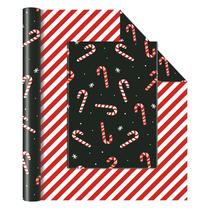 Rolo de papel de embrulho de presente de Natal WERNNSAI 43x10 m reversível Rolo de papel de embrulho de presente de Natal WERNNSAI 43x10 m reversível