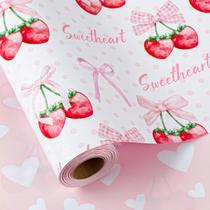 Rolo de papel de embrulho Homeral Rosa Morango 43cm x 10m