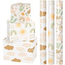 Rolo de papel de embrulho LeZakaa Baby Shower Baby Suit Khaki