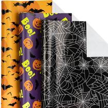 Rolo de papel de embrulho LeZakaa Halloween 43,2 cm x 305 cm - 3 rolos