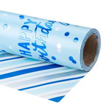 Rolo de papel de embrulho LeZakaa Reversível Blue Birthday Boy