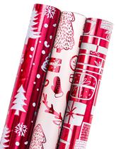 Rolo de papel de embrulho MAYPLUSS Mini Roll 43,2m² de Natal Rolo de papel de embrulho MAYPLUSS Mini Roll 43,2m² de Natal