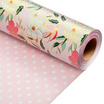 Rolo de papel de embrulho MAYPLUSS Pink Flower 17x10m Rolo de papel de embrulho MAYPLUSS Pink Flower 17x10m