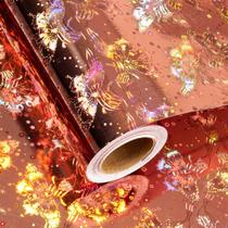 Rolo de papel de embrulho Merture Metallic Rose Gold Holographic