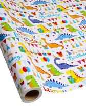 Rolo de papel de embrulho RayofSun Dinosaurs Feliz Aniversário