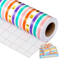 Rolo de papel de embrulho Yarcony Rainbow Stripes 43cm x 10m Rolo de papel de embrulho Yarcony Rainbow Stripes 43cm x 10m