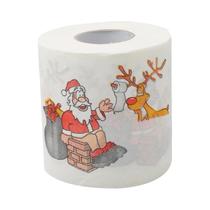 Rolo De Papel Higiênico De Natal Com Papai Noel E Rena, Série Criativa E Engraçada De Guardanapos