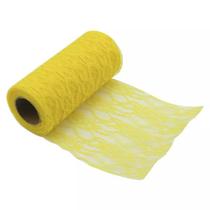 Rolo De Renda Para Customização artesanato decoração 10m X 15cm - Amarelo