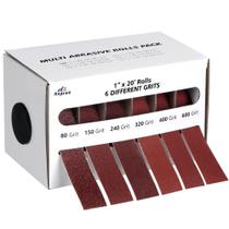 Rolo de tecido de esmeril Alytree 6M, lixa vermelha 80-600 Grit com dispensador