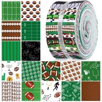 Rolo de Tecido Ganeen 100 Peças para Patchwork com Estampa de Futebol 6,5x51 cm