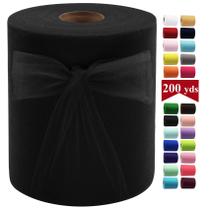 Rolo de tecido IONTACH 15 cm x 183 m, tule preto