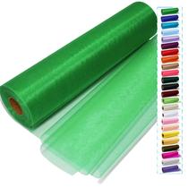 Rolo de tecido: IONTACH, verde esmeralda, tule, cristal, organza