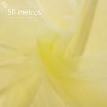 Rolo de Tecido Tule 50 Metros x 1,20 Mt Largura Amarelo Bebê