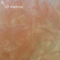 Rolo de Tecido Tule 50 Metros x 1,20 Mt Largura Salmão