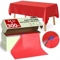 Rolo de Toalha de Mesa RowinsyDD 137x914 cm Vermelho com Cortador Rolo de Toalha de Mesa RowinsyDD 137x914 cm Vermelho com Cortador