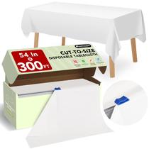 Rolo de Toalha de Mesa RowinsyDD 137x91m Branco com Cortador Rolo de Toalha de Mesa RowinsyDD 137x91m Branco com Cortador