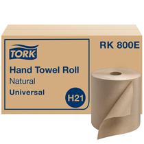 Rolo de toalha de papel Tork Natural 100% fibra reciclada 6x800 pés Rolo de toalha de papel Tork Natural 100% fibra reciclada 6x800 pés