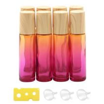 Rolo de vidro em garrafas Newzoll 10 mL (1/3 oz), gradiente de rosa amarela