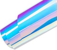 Rolo de vinil adesivo permanente de vinil holográfico para cortadores artesanais, decalques, letras 12 x 6 pés branco opala