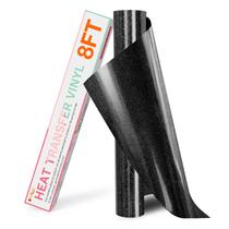 Rolo de vinil Glitter HTV HTVRONT preto de 10 x 8 pés para cortar