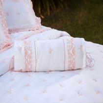 Rolo Decorativo Bordado 400 fios Rivieri Branco Vilela Enxovais 2 peças