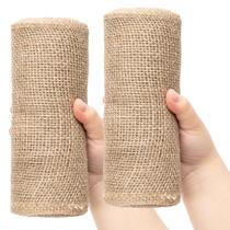 Rolo decorativo de tecido de serapilheira THAMIAO de 20 cm x 4,5 m, pacote com 2