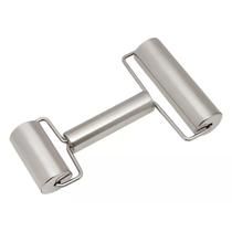 Rolo Duplo Para Massa Aço Inox 18 Cm Rolo Duplo Para Massa Aço Inox 18 Cm