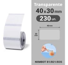 Rolo Etiqueta Niimbot B1 / B21 Transparente 40x30mm (230un) Rolo Etiqueta Niimbot B1 / B21 Transparente 40x30mm (230un)