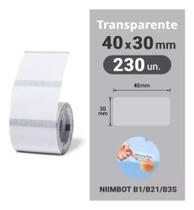 Rolo Etiqueta Niimbot B1 / B21 Transparente 40x30mm (230un)