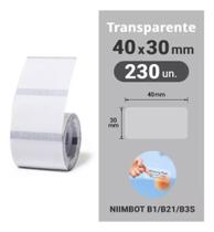 Rolo Etiqueta Niimbot B1 / B21 Transparente 40x30mm (230un) Rolo Etiqueta Niimbot B1 / B21 Transparente 40x30mm (230un)