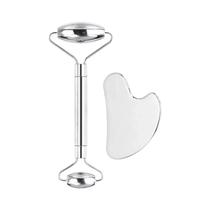 Rolo Facial De Aço Inoxidável 1/3 Peça Ferramenta De Cuidados Com a Pele Com Placa De Raspar E