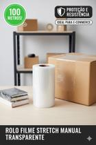 Rolo Filme Stretch Manual Transparente 100m Plastico Embalagens Produtos 50 cm