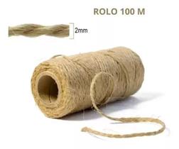 Rolo Fio De Juta 2mm C/100 Metros - Natural
