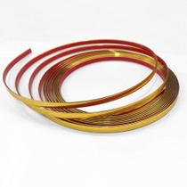 Rolo Fita Adesiva Acabamento Cromado Flexível Dourado 6,5mm x 5M