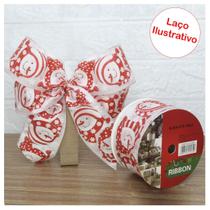 Rolo Fita Aramada Natal Boneco De Neve Decoração Natalina 6,3cm x 9,14m