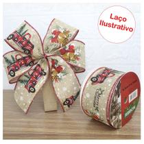 Rolo Fita Aramada Natal Merry Christmas Decoração Natalina 6,3cm x 9,14m